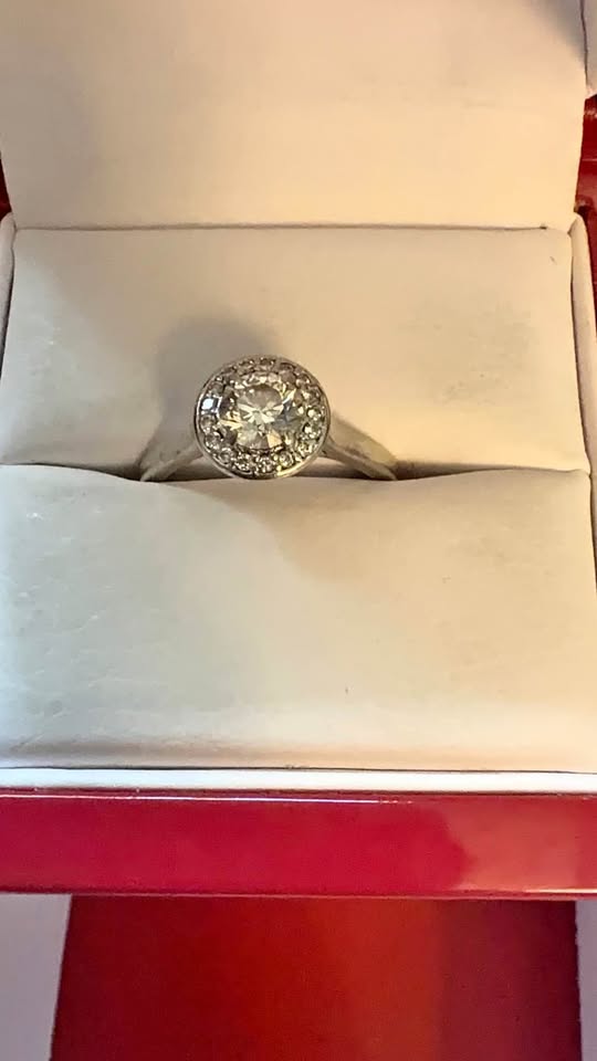 James Allen Diamond Halo Engagement Ring in White Gold